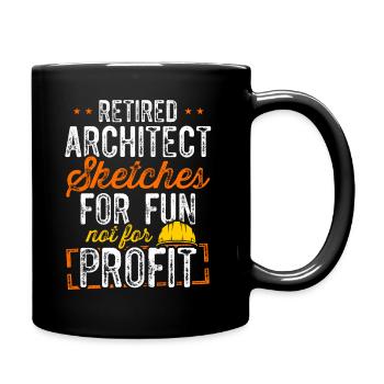 Retired Architect Architecture Retirement - Full Colour Mug - black - Right