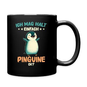 Pinguin Zwergpinguine Kaiserpinguin - Tasse einfarbig - Schwarz - Rechts