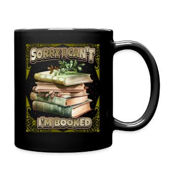 Bücher, lustiger Spruch für Bücherwurm Leseratte - Tasse einfarbig - Schwarz - Rechts