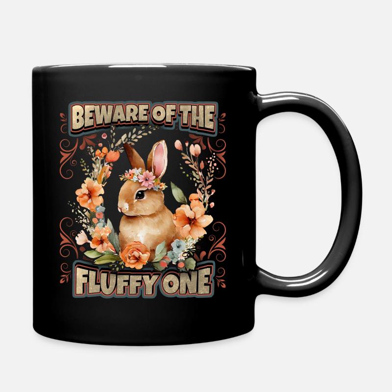 Rabbit Saying, Kawaii Illustration Rabbit Rabbit Rabbit - Full Colour Mug - black