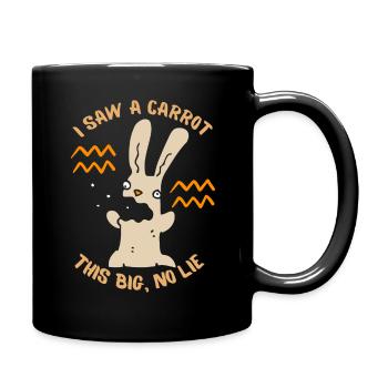 Lustiger Hase Comic Witz - Tasse einfarbig - Schwarz - Rechts