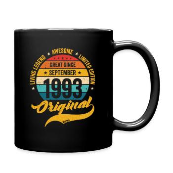 Retro 30 Jahre September 1993 Geburtstag Vintage - Tasse einfarbig - Schwarz - Rechts