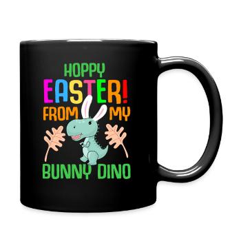 Easter T-rex Dinosaur Rabbit Easter Holiday - Full Colour Mug - black - Right