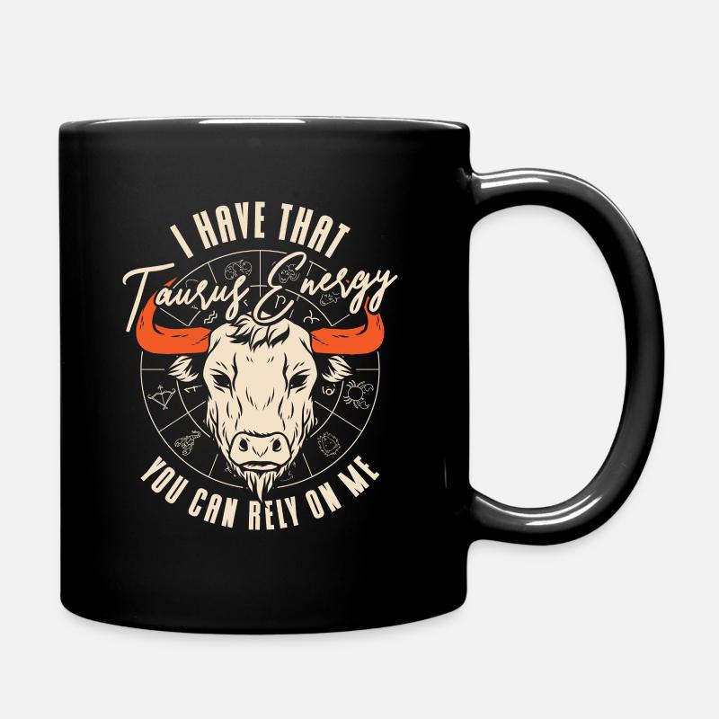 Taurus Energie Konstellation Astrologische Stier - Tasse einfarbig - Schwarz