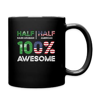 Born Saudi Arabian Saudi Arabia American USA - Full Colour Mug - black - Right