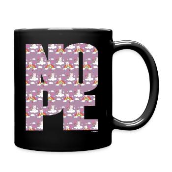 NOPE - sei kein Ja - Sager! - Tasse einfarbig - Schwarz - Rechts