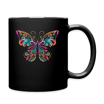 Papillon Papillon Coloré - Mug uni - noir - Droite