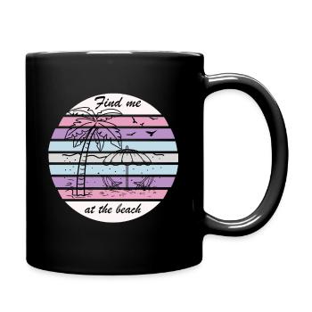 find me at the beach - Full Colour Mug - black - Right