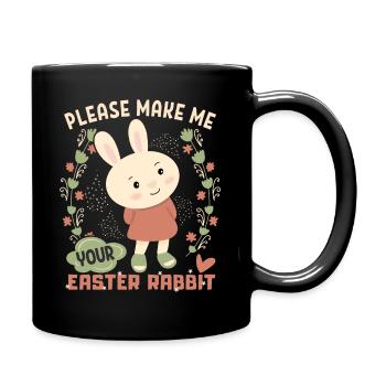 Lapin de Pâques, lapin de Pâques lapin rétro vintage disant - Mug uni - noir - Droite