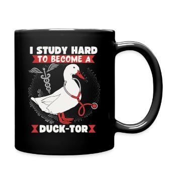 Medical Student, Doctor Joke Comic Duck Doctor Saying - Full Colour Mug - black - Right