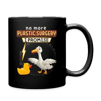 Comic Ente, Gummiente, lustiger Spruch - Tasse einfarbig - Schwarz - Rechts