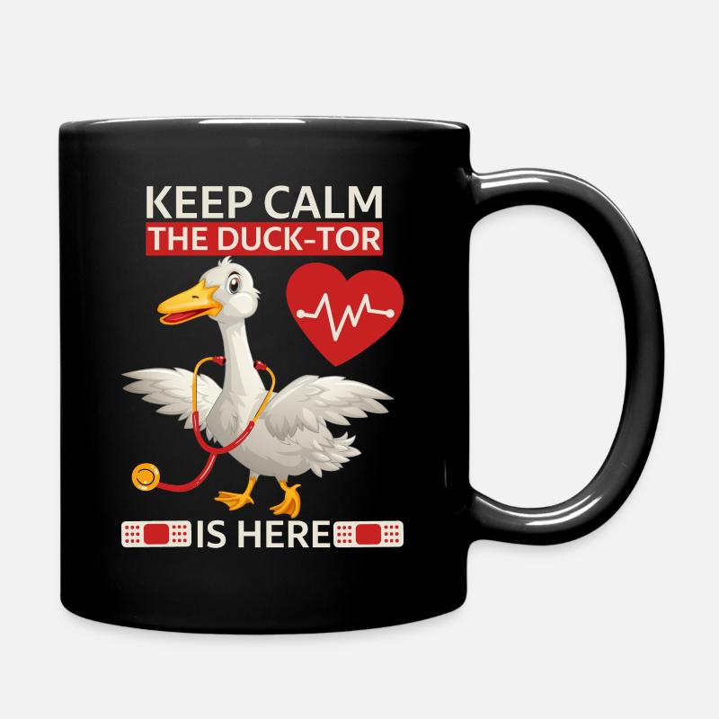 Doktor Arzt Witz, Comic Ente, lustiger Spruch, Pun - Tasse einfarbig - Schwarz