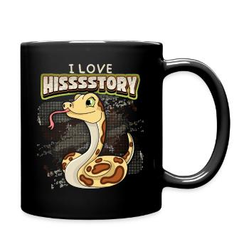 Kawaii snake in comic style, funny saying - Full Colour Mug - black - Right