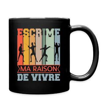 Escrime Raison Vivre Humour Escrimeur Vintage Fan - Mug uni - noir - Droite