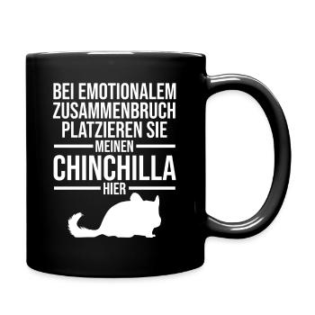 Platzieren Sie meinen Chinchilla hier - Tasse einfarbig - Schwarz - Rechts