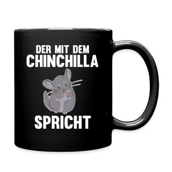 Der mit dem Chinchilla spricht - Tasse einfarbig - Schwarz - Rechts