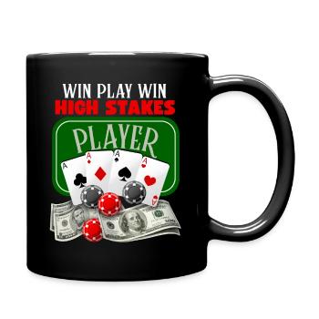Poker, Jeu de poker, Jetons de poker, Dire - Mug uni - noir - Droite