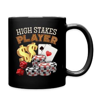 Jeu de poker, jetons de poker, sort - Mug uni - noir - Droite