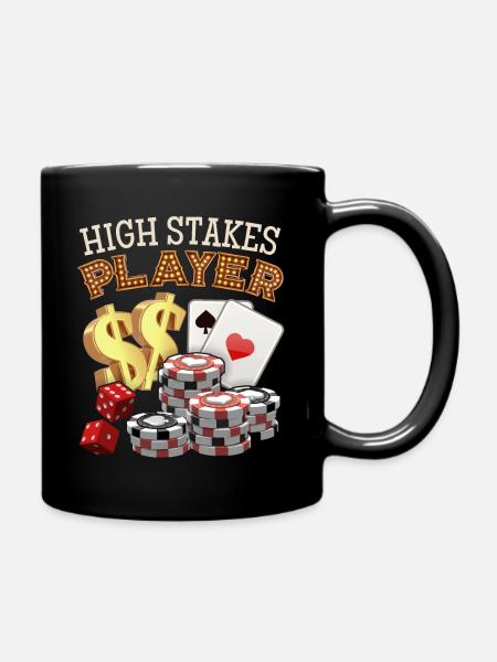 Poker-Spiel, Poker-Chips, Spruch - Tasse einfarbig - Schwarz
