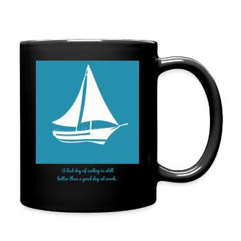Sailboat - for relaxing days on the water! - Full Colour Mug - black - Right