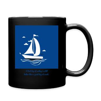 Sailboat - for relaxing days on the water! - Full Colour Mug - black - Right