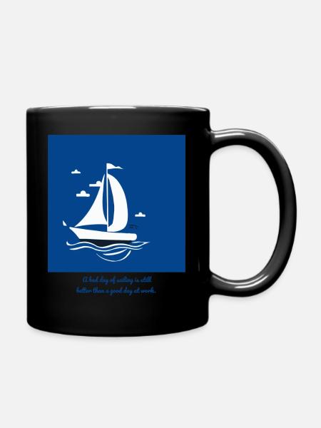 Sailboat - for relaxing days on the water! - Full Colour Mug - black