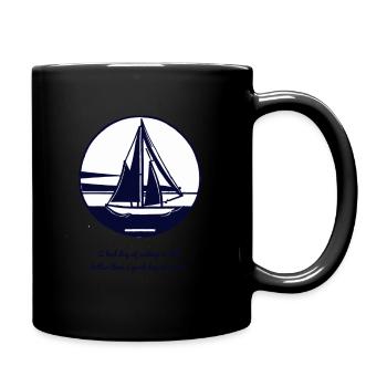 Sailboat - for relaxing days on the water! - Full Colour Mug - black - Right