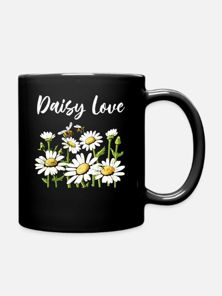 Gänseblümchen-Liebe - Tasse einfarbig - Schwarz