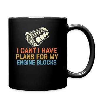 Ich kann keine Pläne für meine Motorblöcke haben - Tasse einfarbig - Schwarz - Rechts