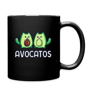 Avogato Avocado Katze Katze Vegan - Tasse einfarbig - Schwarz - Rechts