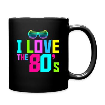 I love the 80s Costume Fancy eighties dress Party - Full Colour Mug - black - Right