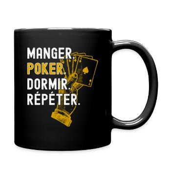 Manger Poker Dormir Répéter - Cadeau Poker Humour - Mug uni - noir - Droite