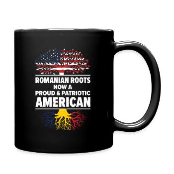 Born Romanian Romania American USA Citizenship - Full Colour Mug - black - Right