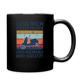 Moped Roller Motorrad lustiger Spruch Humor - Tasse einfarbig - Schwarz - Rechts