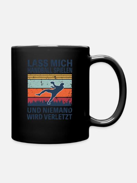 Handball Handballer Cooler Spruch Retro - Tasse einfarbig - Schwarz
