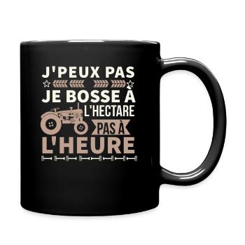 Agriculteur je bosse à l hectare pas à l heure - Mug uni - noir - Droite