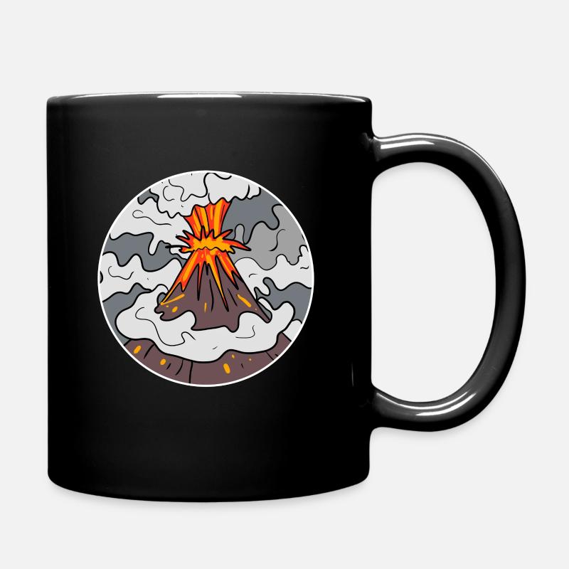 Vulkan Berg Kreis Berge Vulkane - Tasse einfarbig - Schwarz