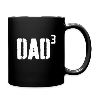 Mens Dad Cubed - Dad of Three Father's Day - Full Colour Mug - black - Right
