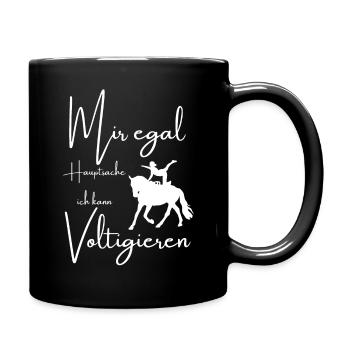 Ich kann Voltigieren - Tasse einfarbig - Schwarz - Rechts