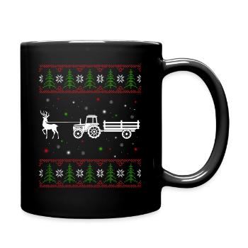Reindeer Farmer Tractor Design Christmas Tree Best - Tasse einfarbig - Schwarz - Rechts