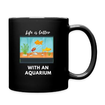 Life is better with an aquarium - Full Colour Mug - black - Right