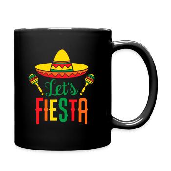 Cinco De Mayo Let's Fiesta Cactus Sombrero Hat - Full Colour Mug - black - Right