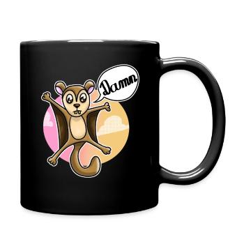 Flughörnchen Fluchhörnchen Gleithörnchen Damn - Tasse einfarbig - Schwarz - Rechts