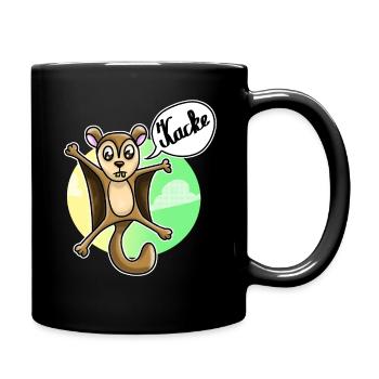 Fluchhörnchen Flughörnchen Gleithörnchen Kacke - Tasse einfarbig - Schwarz - Rechts