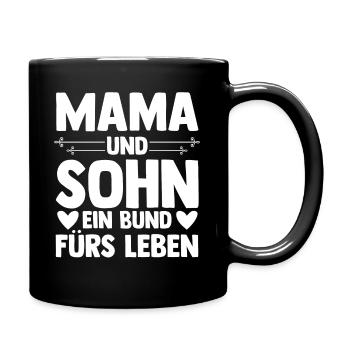Mama und Sohn - Tasse einfarbig - Schwarz - Rechts