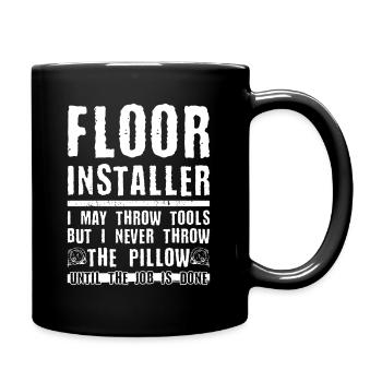Tile Installer Design Für Bodenleger - Mug uni - noir - Droite