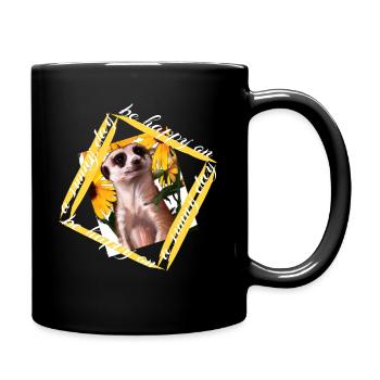 Erdmännchen niedliches Mungo mit Spruch - Tasse einfarbig - Schwarz - Rechts