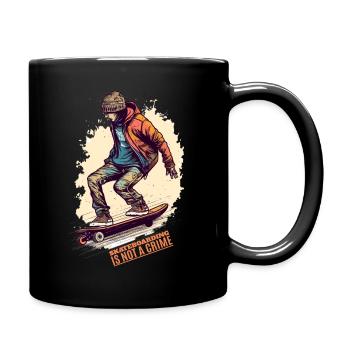 Cool Skater Skateboarding is not a Crime - Full Colour Mug - black - Right