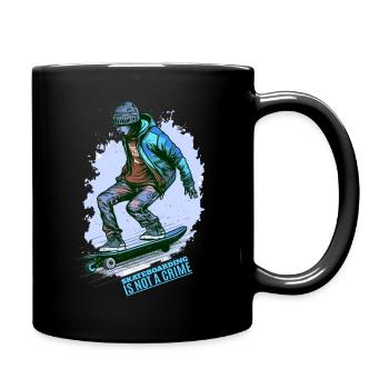 Cool Skater Skateboarding is not a Crime - Full Colour Mug - black - Right