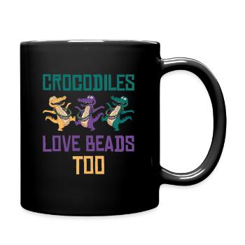 Mardi Gras Carnival Crocodile Beads Wildlife - Full Colour Mug - black - Right